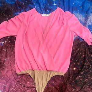 Amanda Uprichard pink blouse bodysuit Small 🩷